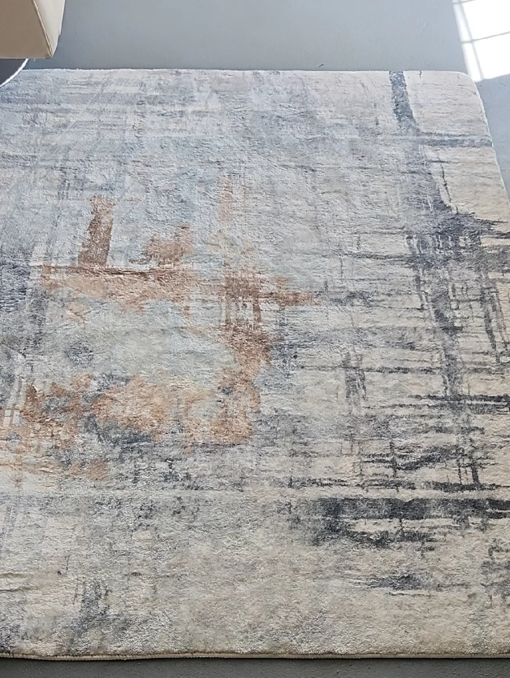 attention Gray and Tan Abstract Rug - Picture 1 of 3
